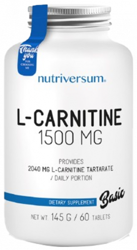 Nutriversum L-Carnitine 1500 mg, 60 таблеток