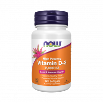 NOW Vitamin D-3 2000 IU, 120 капсул